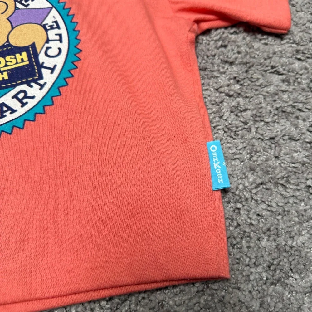Vintage‎ OshKosh B'Gosh Train Bear Graphic T-Shirt Coral Pink USA Toddler 2T